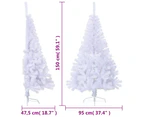 vidaXL Artificial Half Christmas Tree with Stand White 150 cm PVC