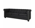 Chesterfield 2-Seater and 3-Seater Artificial Leather Black