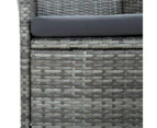 9 Piece Outdoor Dining Set with Cushions Poly Rattan Grey