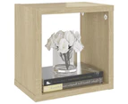 vidaXL Wall Cube Shelves 6 pcs White and Sonoma Oak 22x15x22 cm