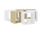 vidaXL Wall Cube Shelves 6 pcs White and Sonoma Oak 22x15x22 cm