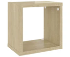 vidaXL Wall Cube Shelves 6 pcs White and Sonoma Oak 22x15x22 cm