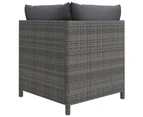 3 Piece Garden Lounge Set with Cushions Poly Rattan Grey