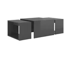 vidaXL 3 Piece Nesting Coffee Table Set High Gloss Grey 60x60x38 cm