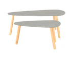 Coffee Tables 2 pcs Grey Solid Pinewood