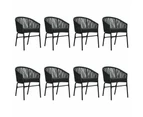 9 Piece Garden Dining Set Black