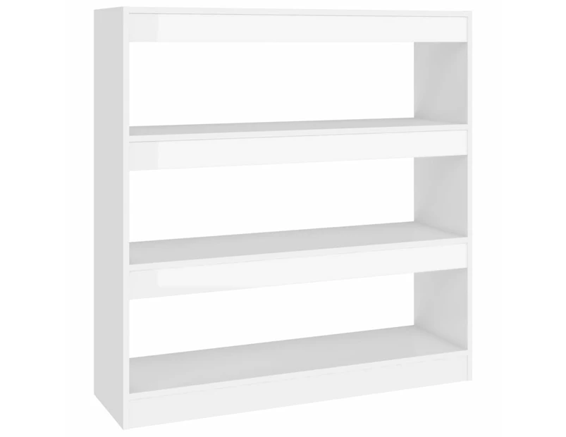 vidaXL Book Cabinet/Room Divider High Gloss White 100x30x103 cm