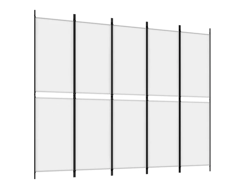 vidaXL 5-Panel Room Divider White 250x200 cm Fabric