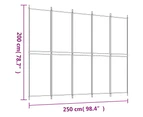 vidaXL 5-Panel Room Divider White 250x200 cm Fabric