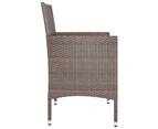 vidaXL 4 Piece Garden Chair and Stool Set Poly Rattan Brown