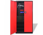 Metal Tool Storage Cabinet with Removable Tool Chest Black-red