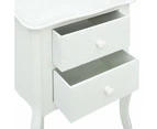 vidaXL Bedside Cabinet White 43x32x65 cm MDF