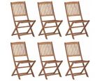 vidaXL Folding Outdoor Chairs 6 pcs Solid Acacia Wood