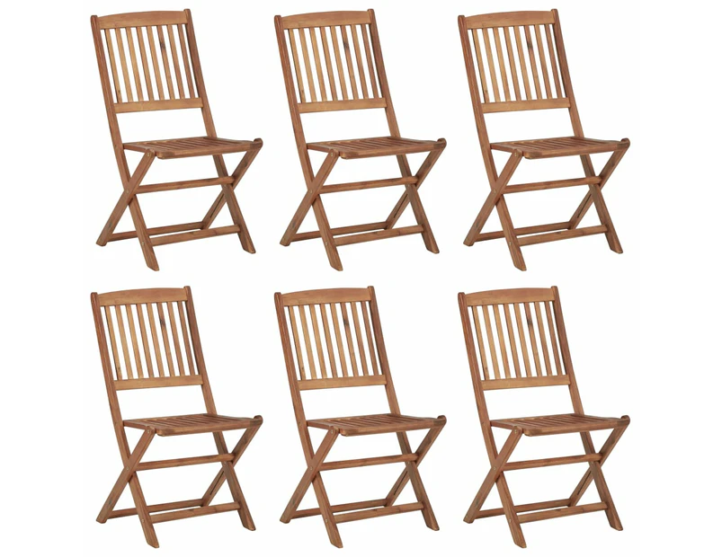 vidaXL Folding Outdoor Chairs 6 pcs Solid Acacia Wood