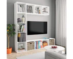 vidaXL 3 Piece Book/TV Cabinet Set White 180x30x180 cm