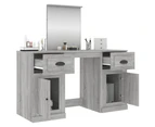 vidaXL Dressing Table with Mirror Grey Sonoma 130x50x132.5 cm