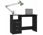 vidaXL Desk with Drawers Black 110x50x76 cm Engineered Wood