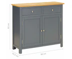 vidaXL Sideboard 90x33.5x83 cm Solid Oak Wood