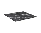 vidaXL Table Top Black 30x30 cm 6 mm Tempered Glass with Marble Design