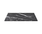 vidaXL Table Top Black 30x30 cm 6 mm Tempered Glass with Marble Design