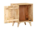 Carved Bedside Cabinet 40X30X50 Cm Solid Mango Wood