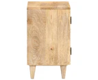 Carved Bedside Cabinet 40X30X50 Cm Solid Mango Wood