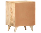 Carved Bedside Cabinet 40X30X50 Cm Solid Mango Wood