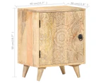 Carved Bedside Cabinet 40X30X50 Cm Solid Mango Wood