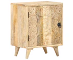 Carved Bedside Cabinet 40X30X50 Cm Solid Mango Wood