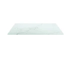 vidaXL Table Top White 50x50 cm 6 mm Tempered Glass with Marble Design