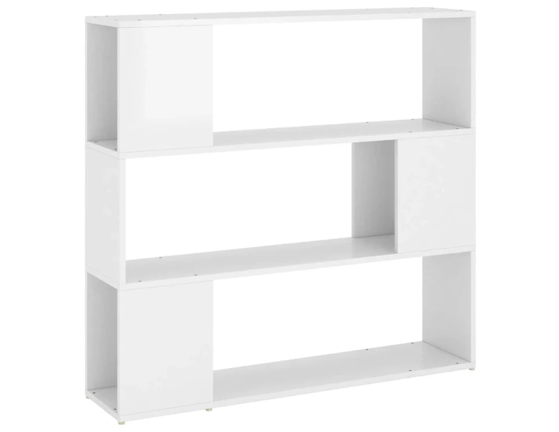 vidaXL Book Cabinet Room Divider High Gloss White 100x24x94 cm