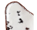 vidaXL Butterfly Chair Brown and White Real Cowhide Leather