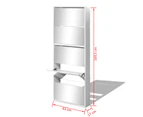 vidaXL Shoe Cabinet 5-Layer Mirror White 63x17x169.5 cm