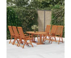 7 Piece Garden Dining Set Solid Wood Eucalyptus