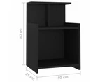 Bed Cabinets 2 pcs Black 40x35x60 cm Engineered Wood