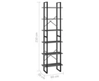 vidaXL Storage Shelf Grey 60x30x210 cm Engineered Wood