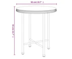 vidaXL Dining Table Ø50 cm Tempered Glass and Steel