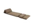 vidaXL Folding Floor Chair Taupe Microfibre