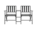 vidaXL Folding 2-Seater Garden Bench 137 cm Black Steel