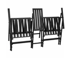 vidaXL Folding 2-Seater Garden Bench 137 cm Black Steel