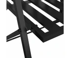 vidaXL Folding 2-Seater Garden Bench 137 cm Black Steel