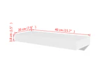 2 White MDF Floating Wall Display Shelves Book/DVD Storage