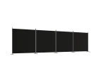 vidaXL 4-Panel Room Divider Black 698x180 cm Fabric