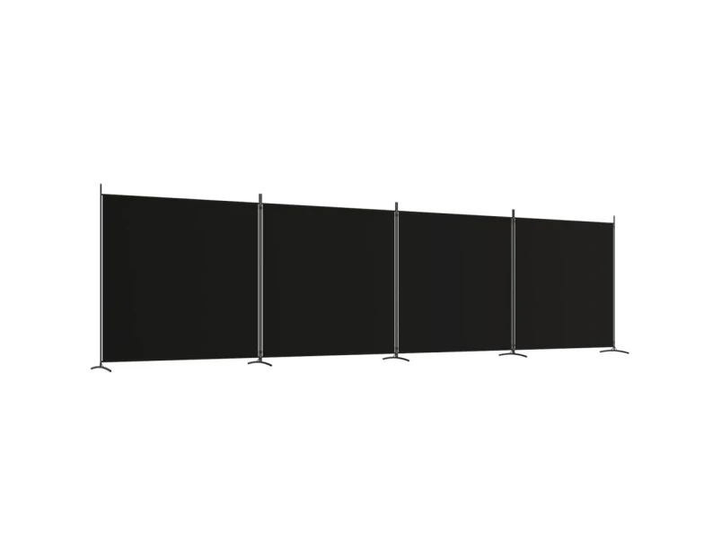 vidaXL 4-Panel Room Divider Black 698x180 cm Fabric