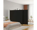 vidaXL 4-Panel Room Divider Black 698x180 cm Fabric