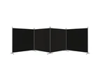 vidaXL 4-Panel Room Divider Black 698x180 cm Fabric