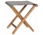 vidaXL Folding Chairs 2 pcs Solid Teak Wood and Fabric Dark Grey