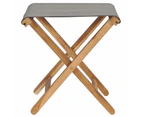 vidaXL Folding Chairs 2 pcs Solid Teak Wood and Fabric Dark Grey