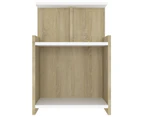 vidaXL Bed Cabinets 2 pcs White and Sonoma Oak 40x35x60 cm Engineered Wood