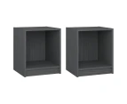 vidaXL Bedside Cabinets 2 pcs Grey 35.5x33.5x41.5 cm Solid Pinewood